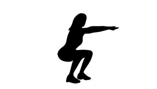 Silueta squatting ženy