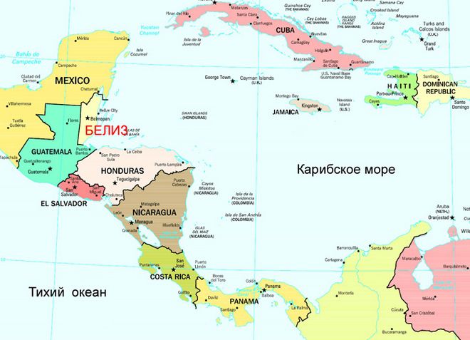 Mapa města Belize