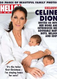 Селин Дион на корицата на списанието с новородени синове