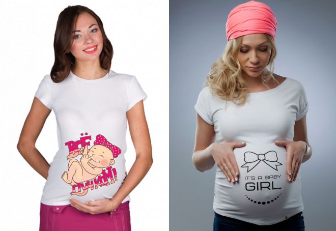 Тениски за бременни жени с вицове