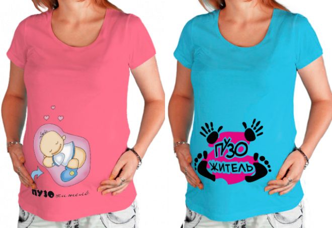 Тениски с картина за бременни жени