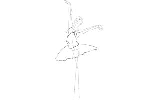 Как да нарисувате балерина 2