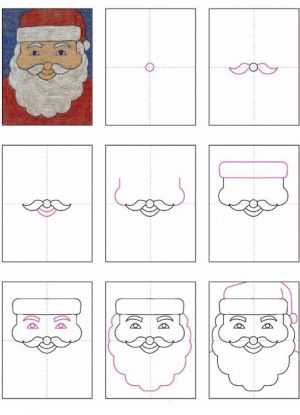 Как да нарисувате Дядо Коледа 24