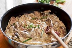 لحم البقر stroganoff من لحم الغزال