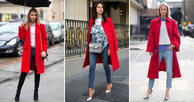 Червено палто - с какво да носите и как да изберете обувки и аксесоари за палто червен цвят?