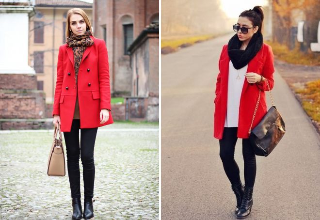 с какво да носиш червено късо палто