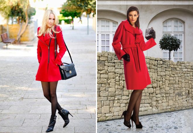 ženský červený kabát