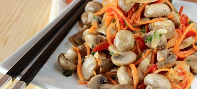 houby marinované v korejštině
