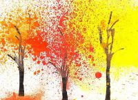 есенни рисунки на детски бои 4