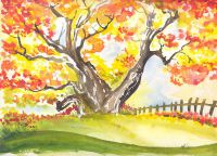 есенни рисунки на детски бои 6