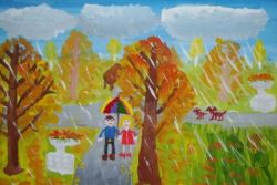 есента пейзаж рисуване на дете