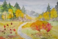 есенна пейзажна рисунка за деца 4