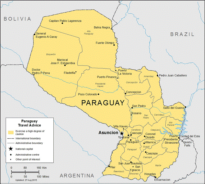 باراجواي على الخريطة