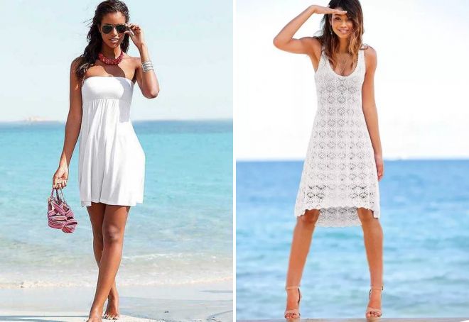bílé plážové šaty