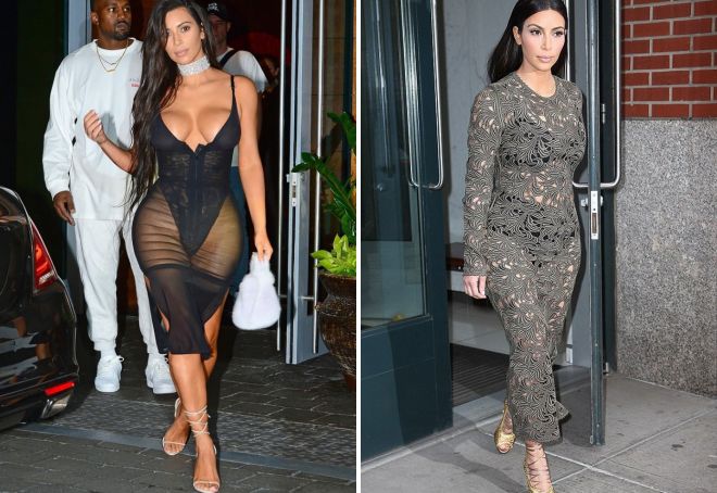 Kim Kardashian v průhledných šatech