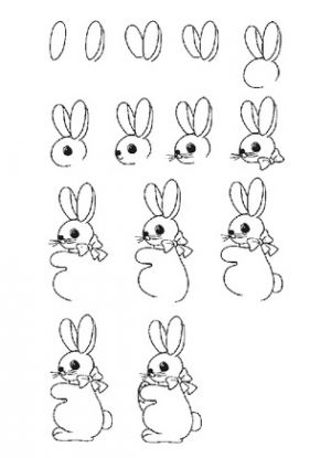 2 рисунка на заек за деца