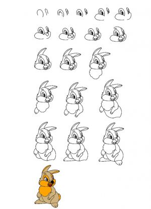3 рисунка на заек за деца