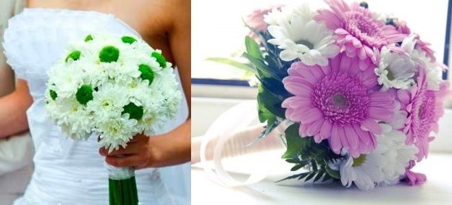svatební kytice z chryzantém