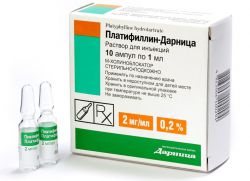 инжекции от индикации на платифилин хидро-тартрат за употреба