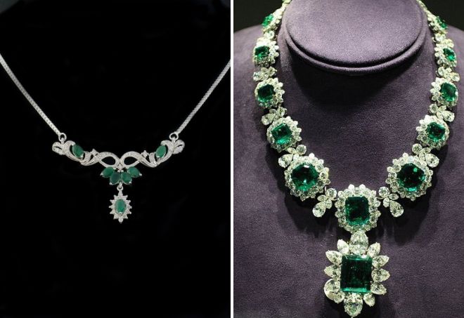 náhrdelník s smaragdy
