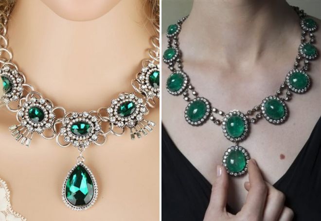 náhrdelník s velkým smaragdem