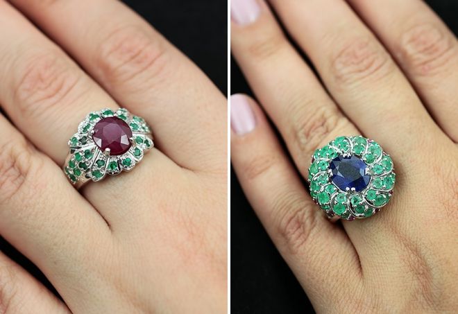 prsten s přírodním smaragdem