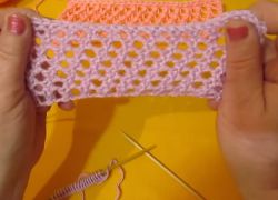 Vzorová síťka s jehlami na pletení